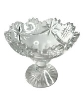 Vintage Crystal Compote Candy Trinket Dish Scallop Sawtooth Heavy Glass ... - $18.70