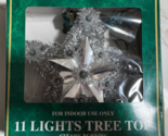 Vintage 11 Light Tree Top Star Silver Tinsel Christmas Steady Lights Topper - £16.06 GBP