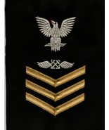 USN  RATING BADGE AB1 AVIATION BOATSWAIN&#39;S  MATE PO1  E-6 GOLD BLACK MALE - $13.47 CAD