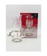 Godinger Silve Plate Crystal Candle Holder Holiday Collection Triple Rei... - $89.95