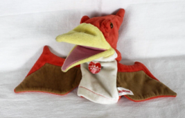 Aurora Pterodactyl Plush Hand Puppet Orange Winged Dinosaur Soft Toy Pla... - $13.96