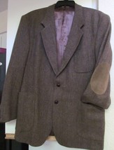 GLENCARLYN Sport Jacket Coat Wool Blend Check w Faux Suede Elbow Patch  ... - £30.86 GBP