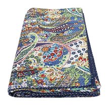 INDACORIFIE Paisley Printed Kantha Quilt Throw Blanket Bedspread Bedding Coverle - £52.26 GBP+