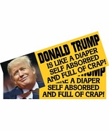 ANTI TRUMP Bumper Sticker or Magnet PAIR - LIKE A DIAPER  Sticker or Magnet - $93.50 MXN+