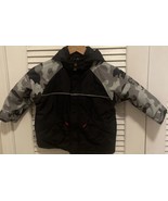 Children&#39;s Place Boys Size 4T Full Zip Hooded Jacket Coat Black Camouflage - $32.81 CAD