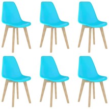 vidaXL Ergonomic Polypropylene Dining Chair Set of 6 Blue Chairs - $349.43 CAD