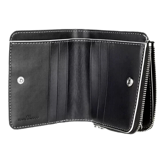 New Marc Jacobs Marc Jacobs Compact Bifold Wallet Pebble Leather Cotton / Black Item image 4
