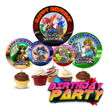 12 Super Smash Bros Inspired Party Picks, Cupcake Picks, Cupcake Toppers... - £10.99 GBP