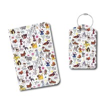 Passport Holder &amp; Luggage Tag | Dogs Fabric Collage - $8.49+