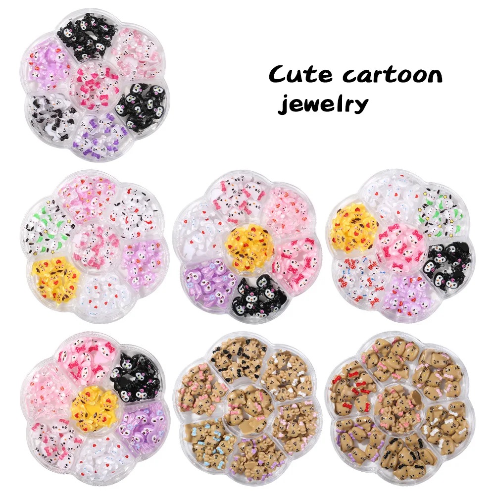 Sanrio Hello Kitty Small Accessories Kt Cat Transparent Flower Disc Diy - £9.01 GBP