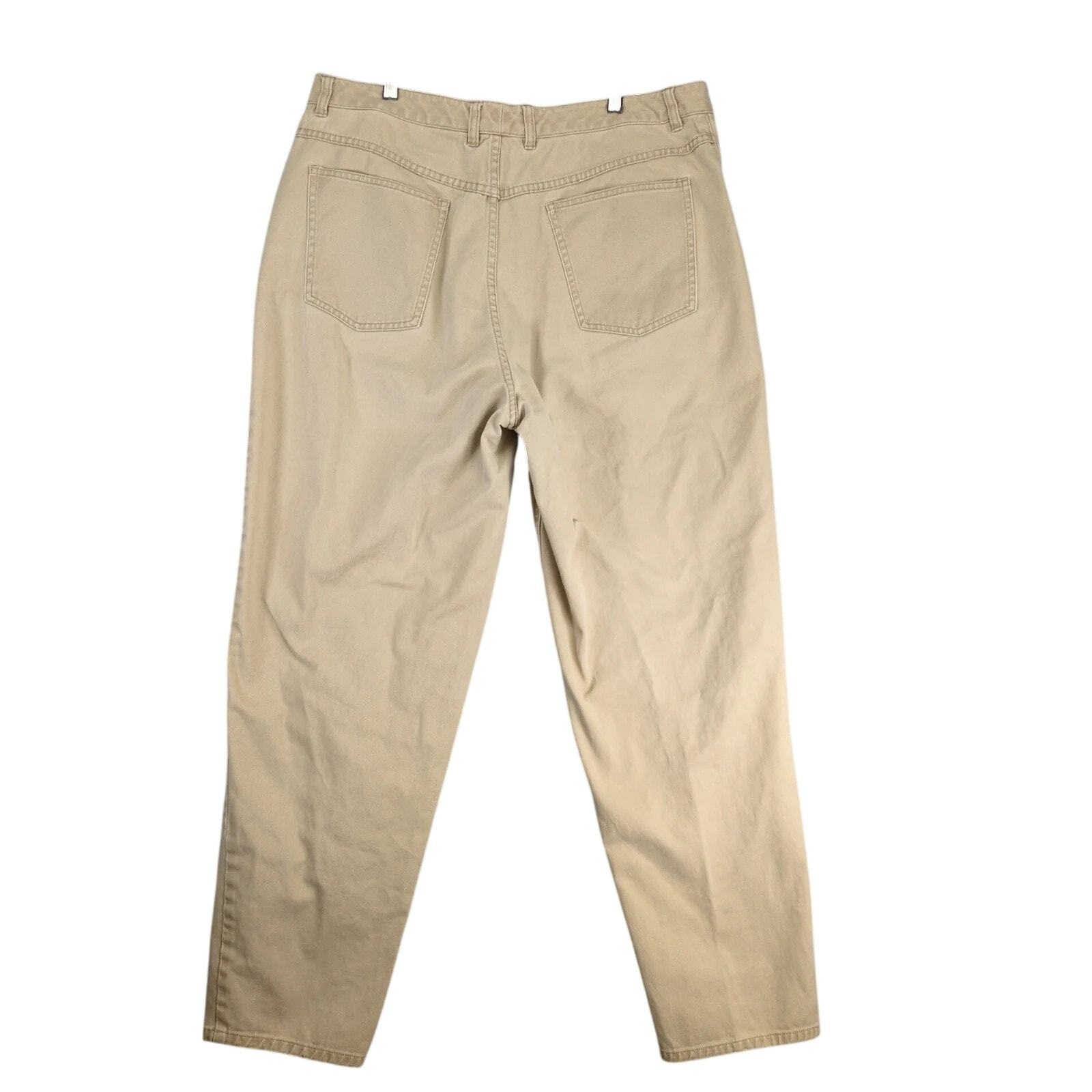 Talbots Beige Jeans Women's 18 Cotton Twill 34x29" Straight Leg Casual Preppy Item image 2