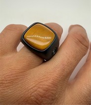 David Yurman Black Titanium Men&#39;s Tiger&#39;s Eye Signet Ring Size 9 - $692.98
