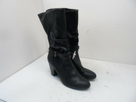 White Mountain Women&#39;s Desiree Casual Wedge Boots Black Leather Size 9.5M - £28.56 GBP