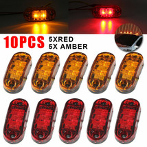 10Pcs Marker Lights 2.5&quot; Led Truck Trailer Oval Clearance Side Light Amb... - $33.99