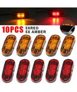 10Pcs Marker Lights 2.5&quot; Led Truck Trailer Oval Clearance Side Light Amb... - £27.23 GBP
