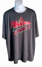 NIKE ARIZONA DIAMONDBACK BASEBALL Short Sleeve T-Shirt Gray XXL NWT - $341.29 MXN