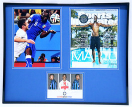 Mario Balotelli Signed Framed 16x20 Photo &amp; Sports Illustrated Cover Dis... - £154.64 GBP