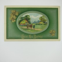 St. Patricks Day Postcard Winsch Horses Houses Green Shamrocks Antique 1911 - £7.96 GBP