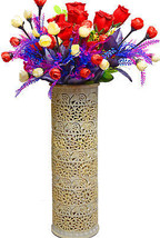 18&quot; Marble Soapstone Flower Vase Filigree Pot Beautiful Elephant Home Decor H709 - £724.36 GBP