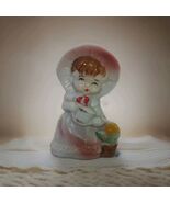 Vintage Girl In Big Hat With A Watering Can Made In Japan Figurine Hand ... - $20.00