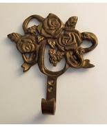 India Vintage Brass Rose Floral Wall Hook for Hanging Robes Purses Bags ... - £19.71 GBP