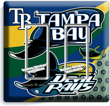 TAMPA BAY DEVIL RAYS BASEBALL TEAM 2 GFCI LIGHT SWITCH PLATE MAN CAVE RO... - $12.08