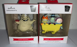 Hallmark Nightmare Before Christmas Ornament Lot of 2 Oogie Shock Lock Barrel - £16.23 GBP