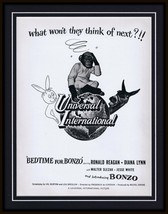 ORIGINAL 1951 Ronald Reagan Bedtime for Bonzo 11x14 Framed Advertisement   - £116.52 GBP