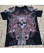 Xzavier Y2K AOP Emo Goth Skull Grunge Foil Graphic Mens T-Shirt Tee Shir... - $48.37