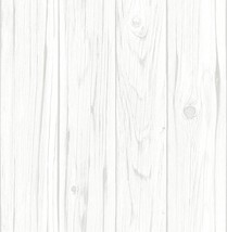 Inhome Nh3551 Barnwood Peel Stick Wallpaper, White &amp; Off-White - £24.26 GBP