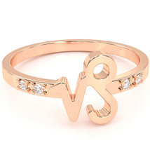Capricorn Zodiac Sign Diamond Ring In Solid 14k Rose Gold - £200.12 GBP