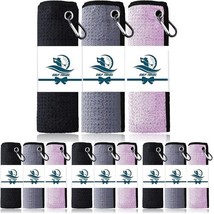 FINGER TEN Golf Towel | Men Women with Clip 15.7’’X15.7’’ Set in Gray Bl... - €140,68 EUR