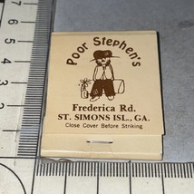 Rare Matchbook  Poor Stephen’s restaurant  St. Simons Island, GA.  gmg  Unstruck - $14.85