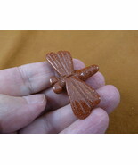 (Y-DRAG-551) Orange DRAGONFLY dragon fly BUG carving gemstone FIGURINE i... - €12,21 EUR