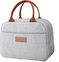 Lunch Bag Tote Unisex Reusable Insulated w an Oversized Front Pocket Gre... - $16.81