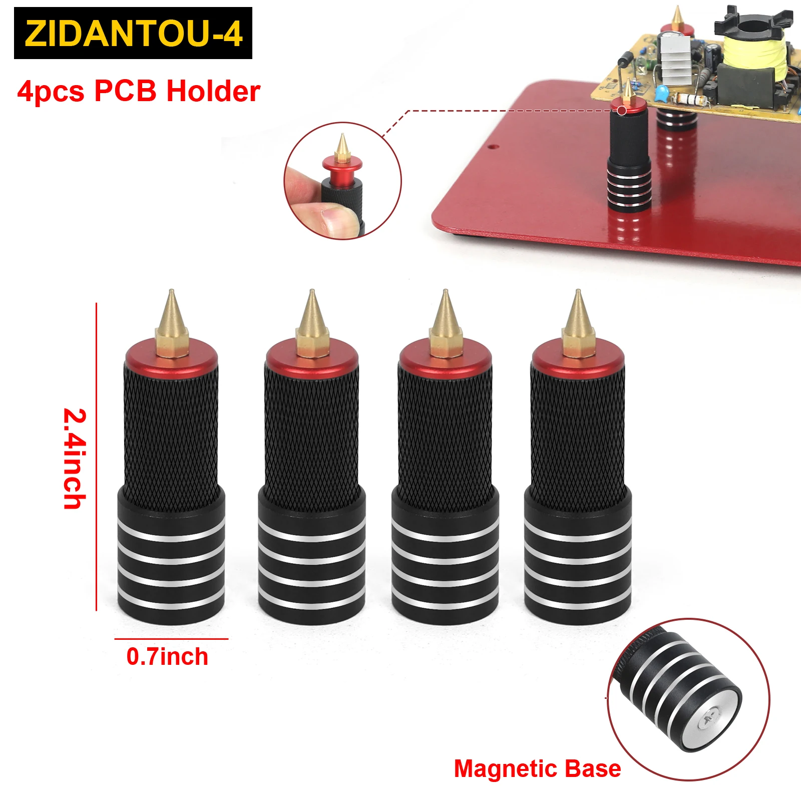 NEWACALOX Soldering Third Hand Tool PCB Holder with Magnetic 4Pcs Flexible Arms  - £49.71 GBP