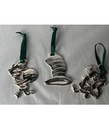 Silver Plated Dr. Seuss The Cat in The Hat Ornaments Lot Of 3 - $13.81