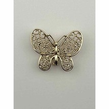 Vintage Gerrys Gold Tone Openwork Filagree Butterfly Brooch Pin - £4.96 GBP