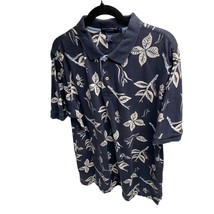 Daniel Cremieux Mens Size Large Blue Floral Short Sleeve Polo Shirt Top ... - £11.64 GBP