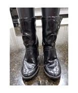 Izabella Rue Ankle Boots Womens Size 8 Black Patent Leather Block Heel S... - $47.39 CAD