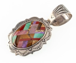 Shube&#39;s de Fabrication Inc.Incrustation Argent Sterling Pendentif Ovale ... - $2,575.80 MXN