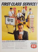 1965 Print Ad Phillips 66 Gas &amp; Oil Vintage Gas Pump and Attendants - £16.97 GBP