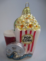 Coca-Cola Kurt Adler Glass Popcorn and Coke Movie Night Christmas Ornament - £10.23 GBP