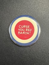 Vintage Peanuts Snoopy Pinback Button Pin Curse You, Red Baron FREE SHIPPING - £11.69 GBP