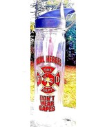 FIREFIGHTER Acrylic Water Bottle with FLIP TOP Drinking Spout - A Useful... - £7.05 GBP