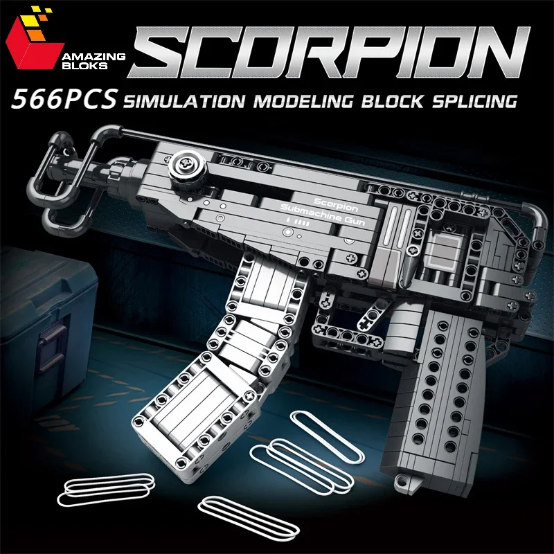 566PCS Scorpion Pistol Building Block Military Army Weapon MOC Gun Model Bricks - £43.20 GBP+