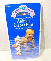 Baby King Animal Diaper Pins Cloth Diaper Stainless Steel Safety Lock - £10.15 GBP