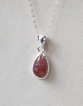 Natural Tanzanian Natronite Pendant In 925 Sterling on 18 in Sterling Chain RARE - £23.14 GBP