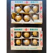 Vintage Shiny Brite Gold Glass Christmas Ornaments Set Of 12 - £19.78 GBP