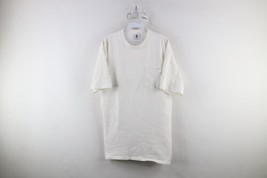 Vintage 90s Columbia Mens Large Spell Out Heavyweight Cotton T-Shirt White USA - $49.45